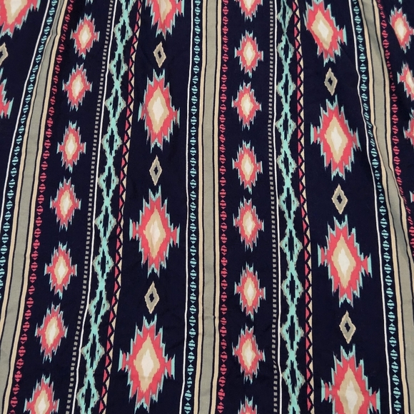 Just Be Maxi Dress Womens Sz 3X Sleeveless Navy Blue Lace Top & Multicolored - Picture 6 of 7